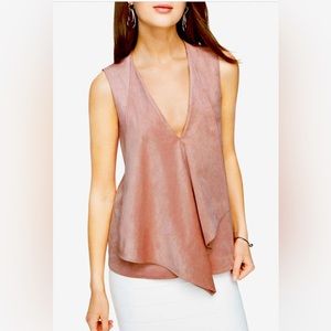 BCBG Mauve Abby Blouse Sleeveless Tank Asymmetrical Modern size‎ XS